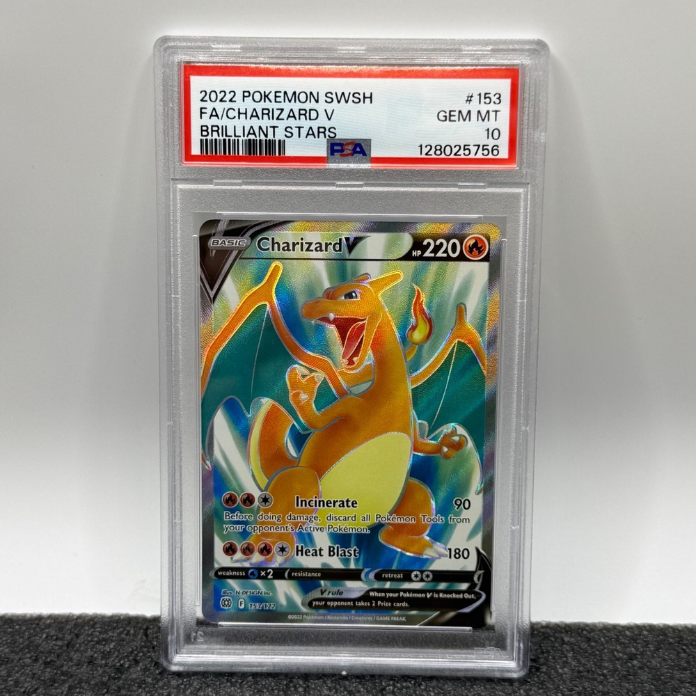 Pokemon 2022 Brilliant Stars Charizard V Full Art #153 PSA 10 Gem Mint Graded
